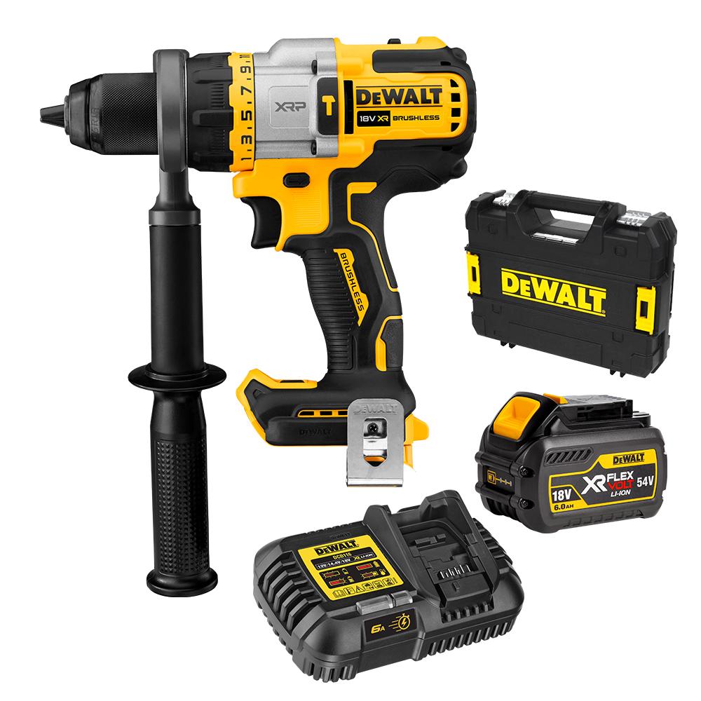 DeWalt DCD999T1-XE 18V 6.0Ah FlexVolt Advantage XRP XR Li-Ion Cordless Brushless Hammer Drill Driver Combo Kit