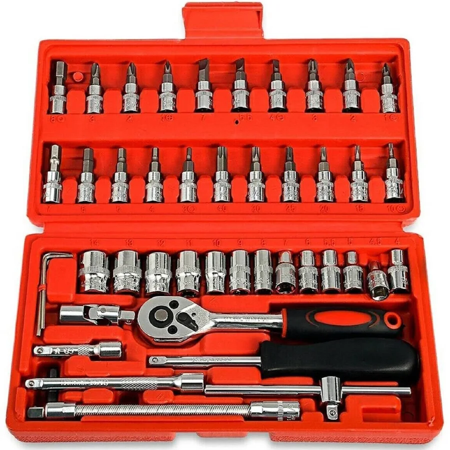 46-Piece Socket Wrench Set with Carry Case