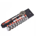 12 Piece 3/8 inch Ratchet Socket Wrench Set with Extension Bar 6-15mm