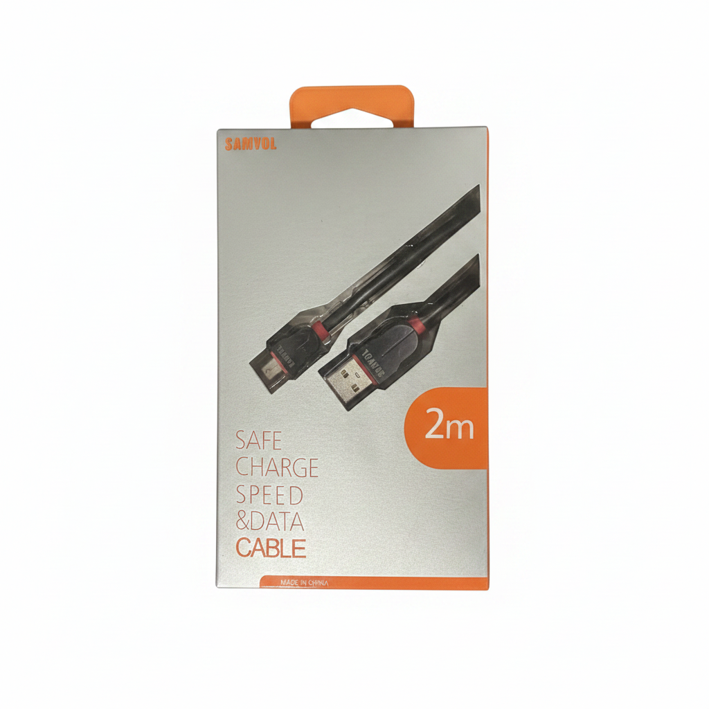 SAMVOL Safe Charge Speed & Data Cable 2M