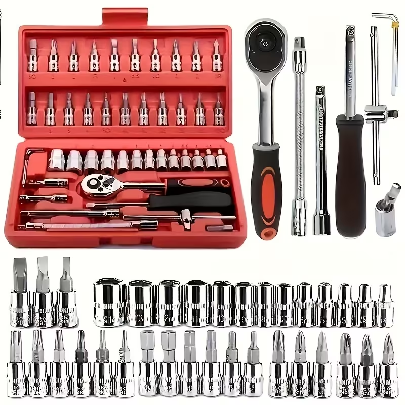 46-Piece Socket Wrench Set with Carry Case - Full Contents