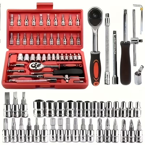46-Piece Socket Wrench Set with Carry Case - Full Contents