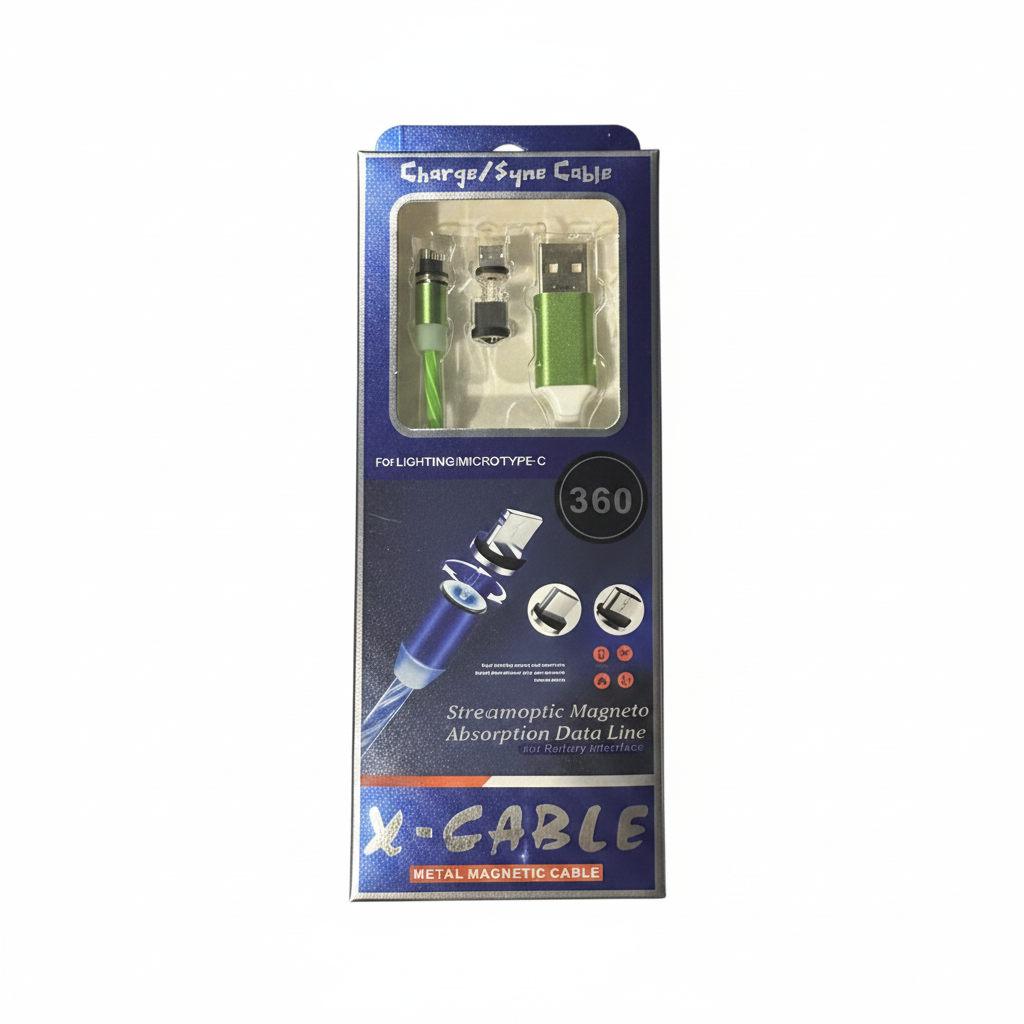 X-Cable Metal Magnetic Charging & Data Cable 3-in-1