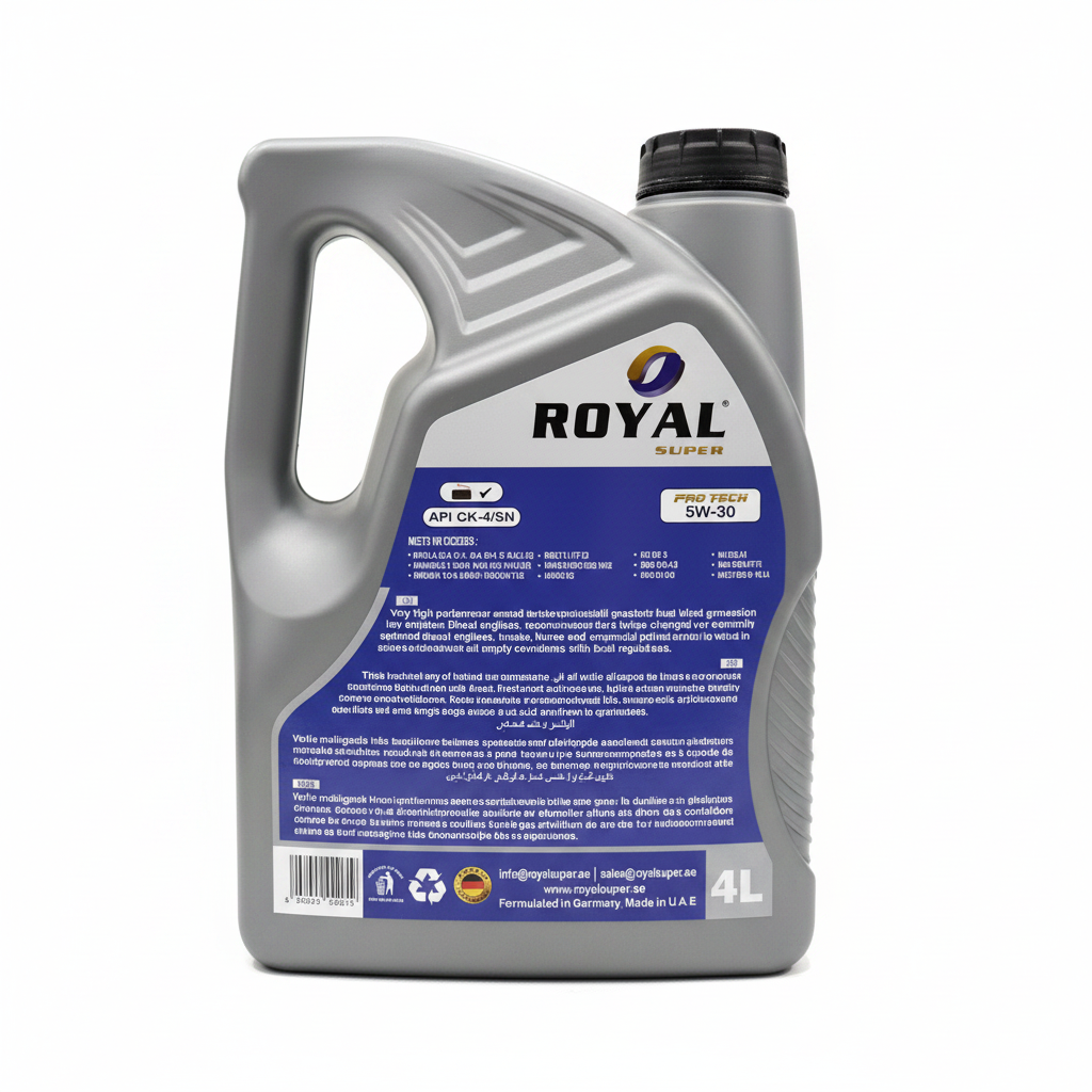 Royal Super Pro Tech 5W-30 Heavy Duty Diesel Engine Oil 4L - Back Label