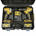 DeWalt 18V XR Brushless Hammer Drill and Impact Driver Combo Kit with 2x4Ah batteries and DCB113-XE charger in TSTAK case