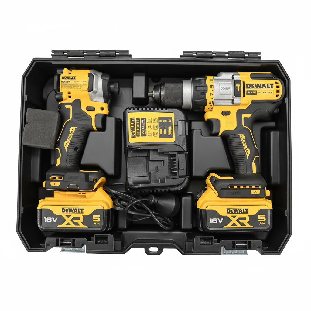 DeWalt DCF850 impact driver and DCD999 XRP hammer drill 18V XR combo kit with 2x5Ah batteries and DCB113-XE charger in TSTAK case